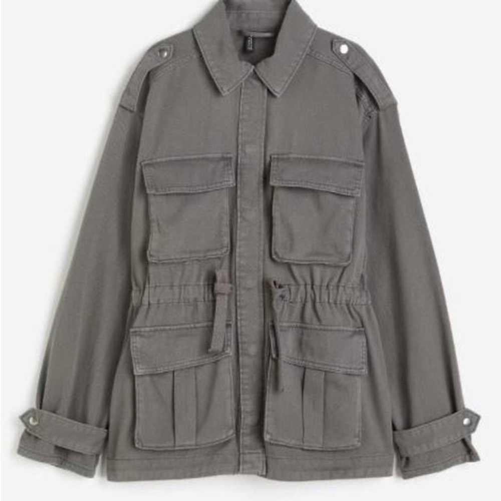 H&M Divided Olive Gray Utility Jacket